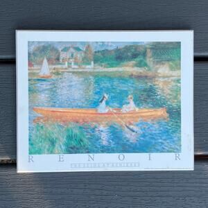 The Seine at Asnieres, The Skiff by Pierre-Auguste Renoir wooden board wall art